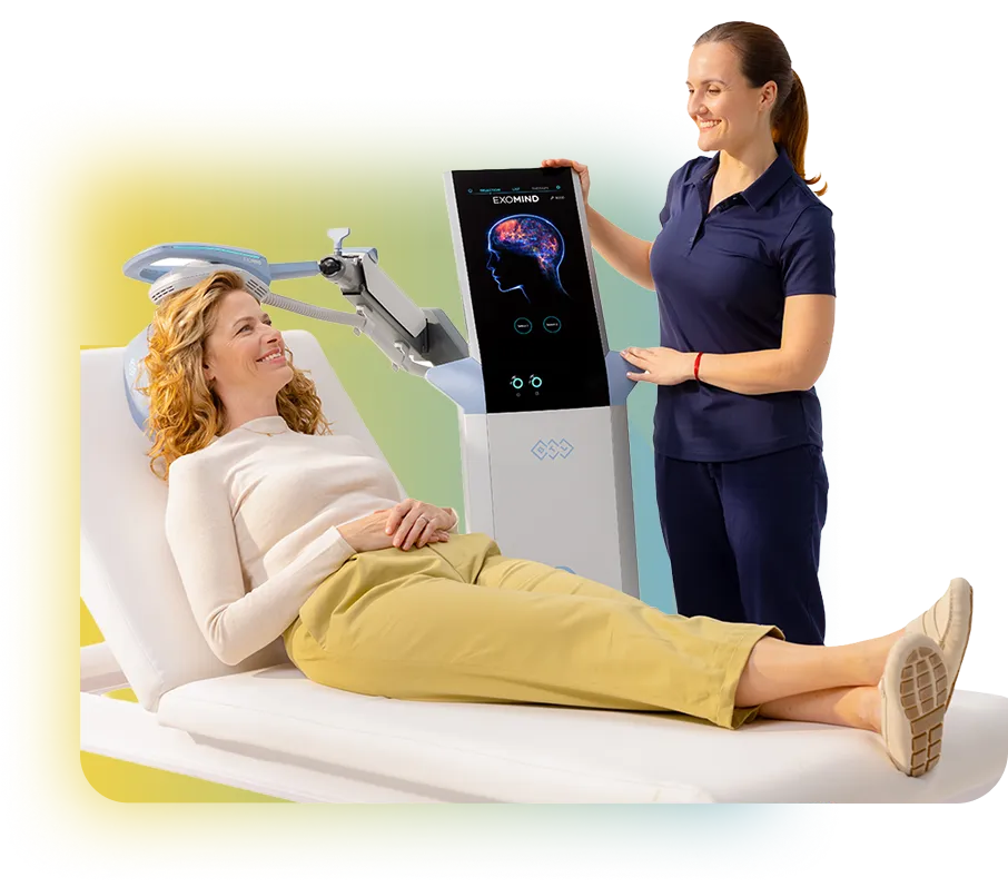 photo of a patient recieving Exomind treatment